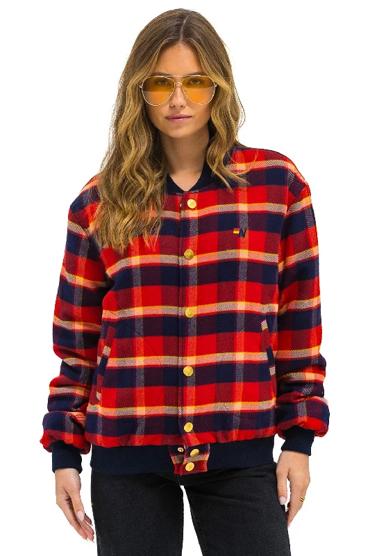 PLAID UNISEX VARSITY JACKET - RUGBY PLAID