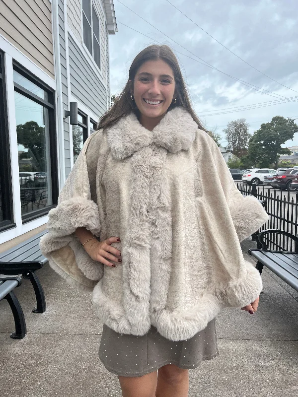 Champagne Problems Faux Fur Cape