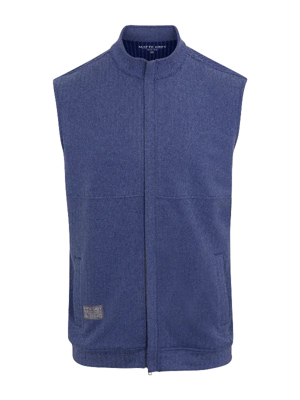 Charter Harrington Full Zip Vest - Twilight Herringbone