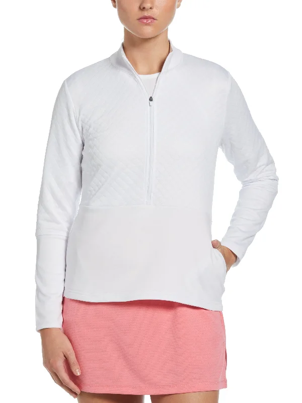 Women's Midweight Half Zip Golf Pullover with Quilted Fleece