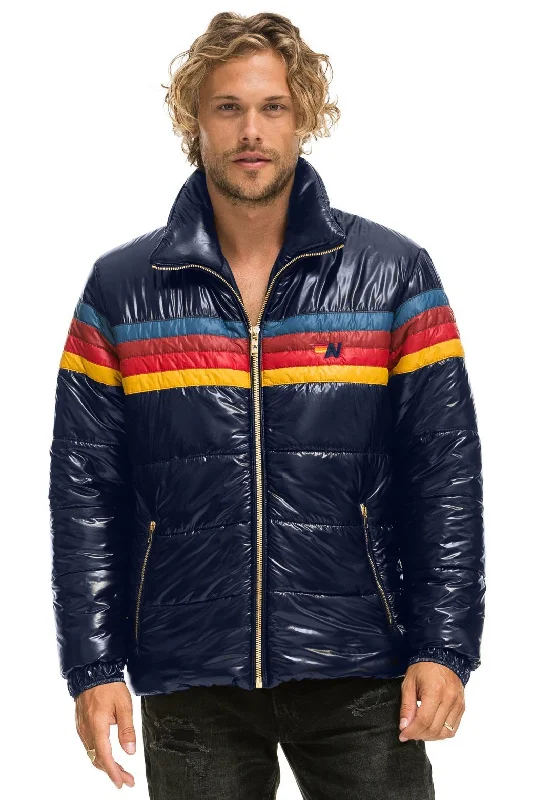 4 STRIPE LUXE TRAVELER JACKET - GLOSSY NAVY