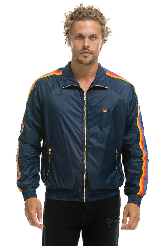 MEN'S 4 STRIPE WINDBREAKER - NAVY