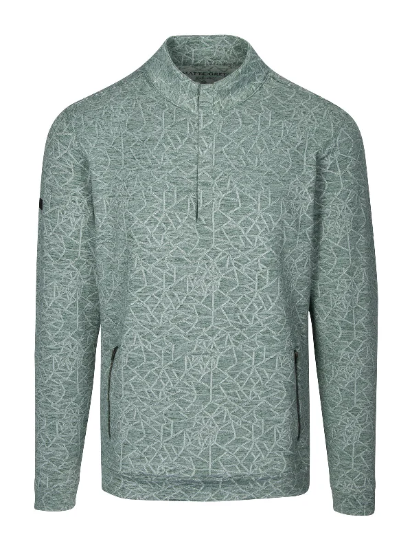 Gridlock Half Zip - Sage Heather Jacquard