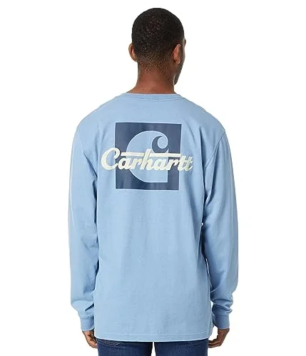 Carhartt 106040 Men's Loose Fit Heavyweight Long-Sleeve Pocket Script Graphic T