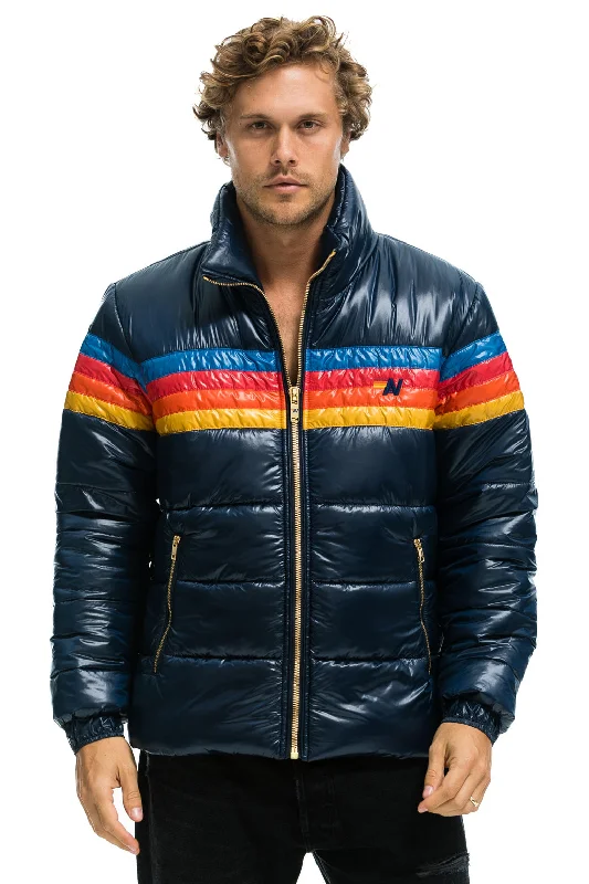 4 STRIPE LUXE TRAVELER JACKET - GLOSSY DEEP BLUE