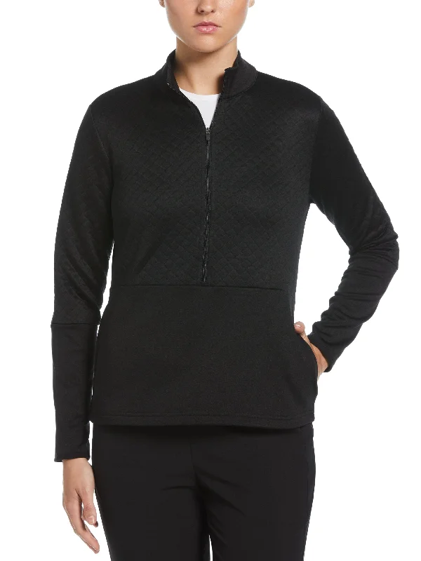 Women's Midweight Half Zip Golf Pullover with Quilted Fleece