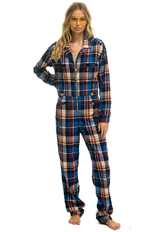 UNISEX PLAID FLIGHT SUIT - PATRIOT PLAID