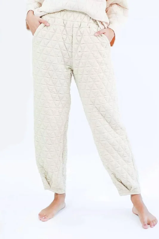 Quilted Jogger In Cream