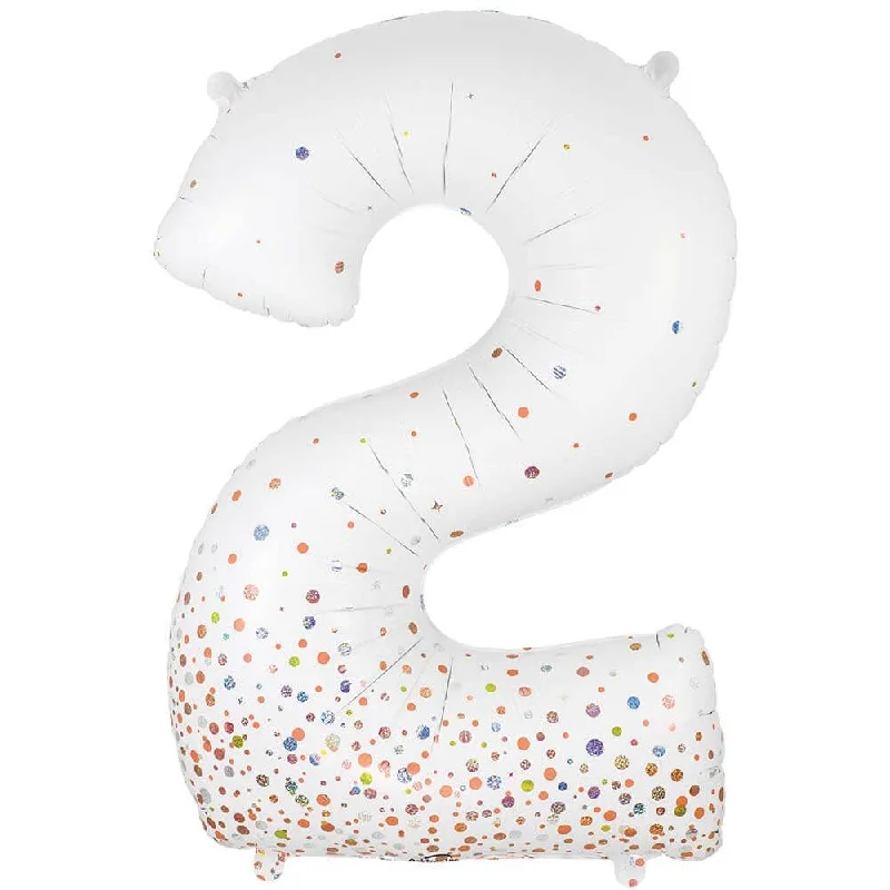 34 inch NUMBER 2 - OAKTREE - SPARKLING FIZZ HOLOGRAPHIC WHITE