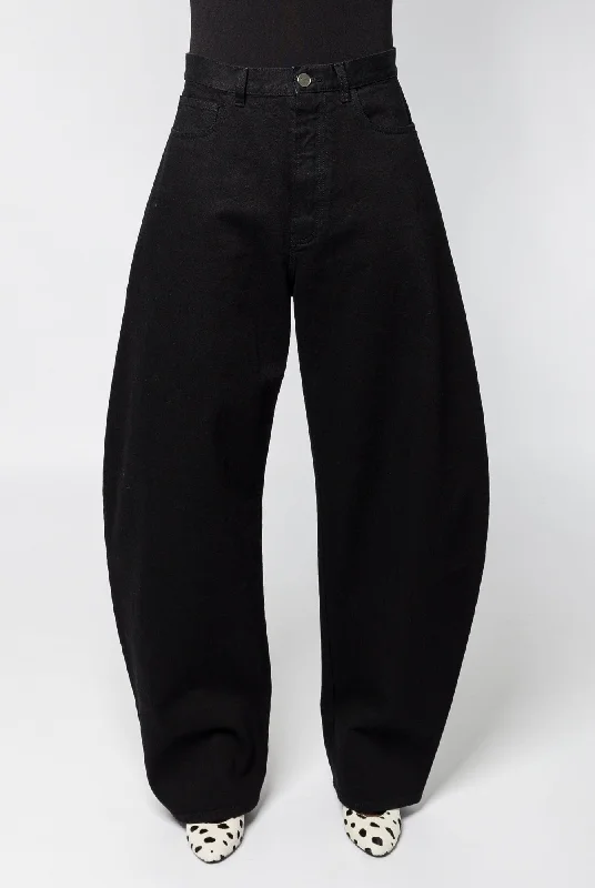 Alaïa Round Pants in Black Denim