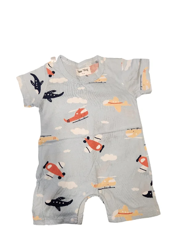 Blue Planes Short Sleeve Romper