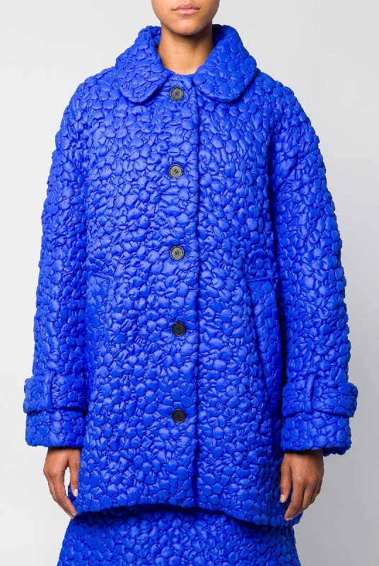 Melitta Baumeister Quilted Windbreaker in Electric Blue Bubbly Quilt