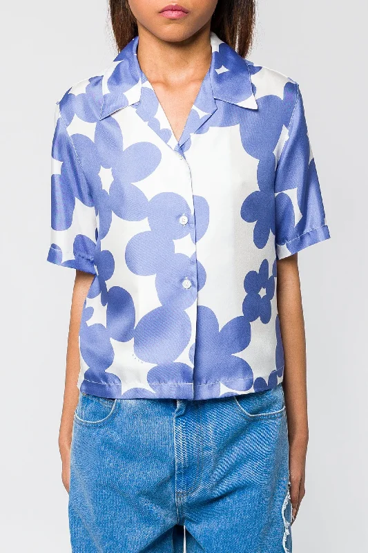 Marni Blue Floral Button Down Top