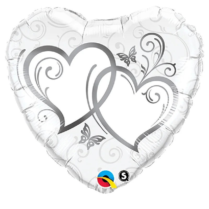 18 inch ENTWINED HEARTS - SILVER