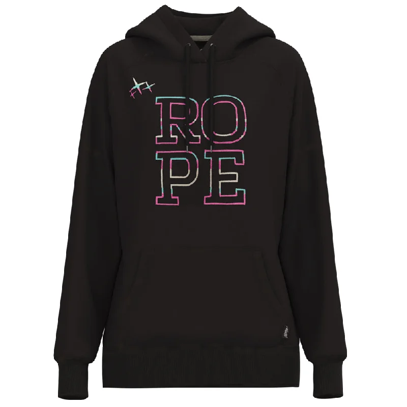 "Rope Like A Girl" Black w/ Multi Color Logo Hoody