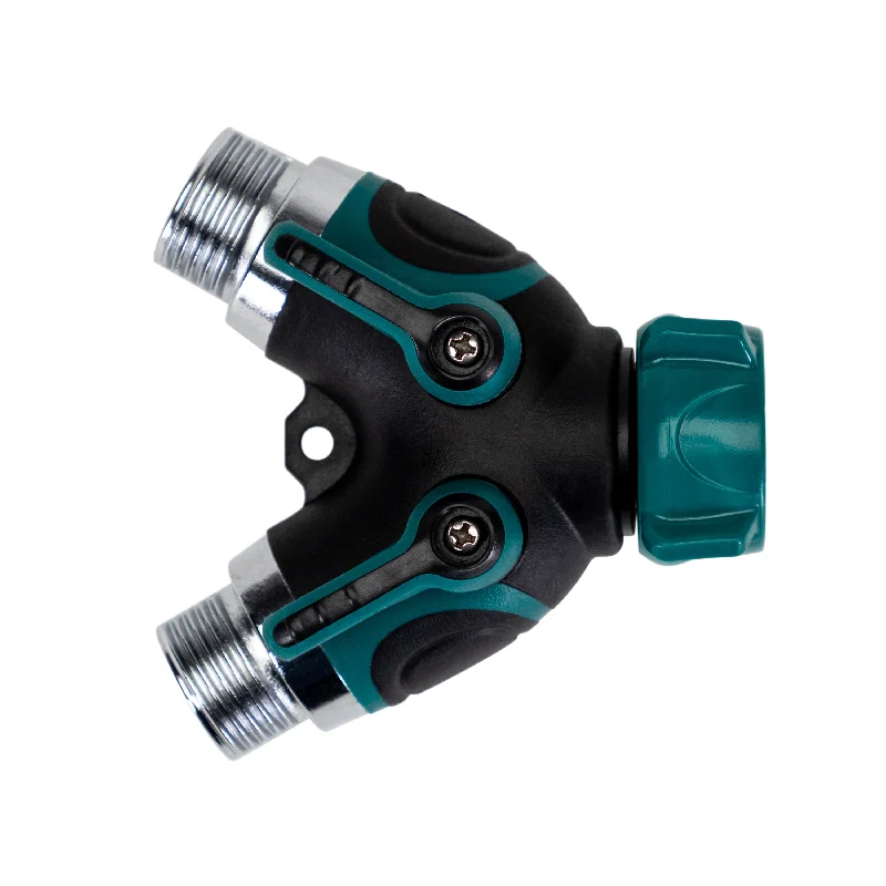 Pro+Aqua 3/4" Garden Hose Two Way Hose Splitter Y Valve, Easy On/Off Ergonomic Design