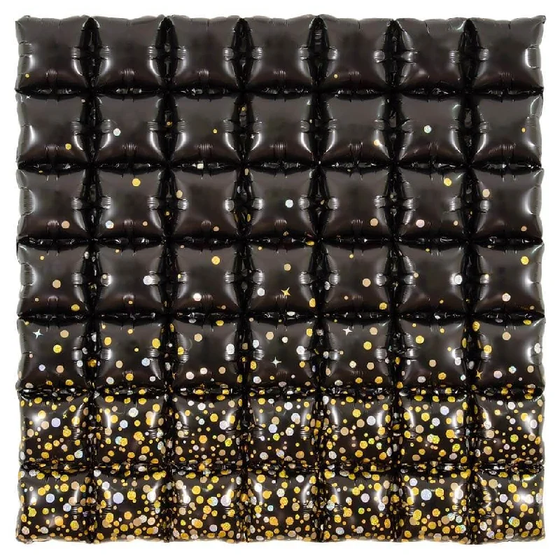 36 inch WAFFLE PANEL - SPARKLING FIZZ HOLOGRAPHIC BLACK