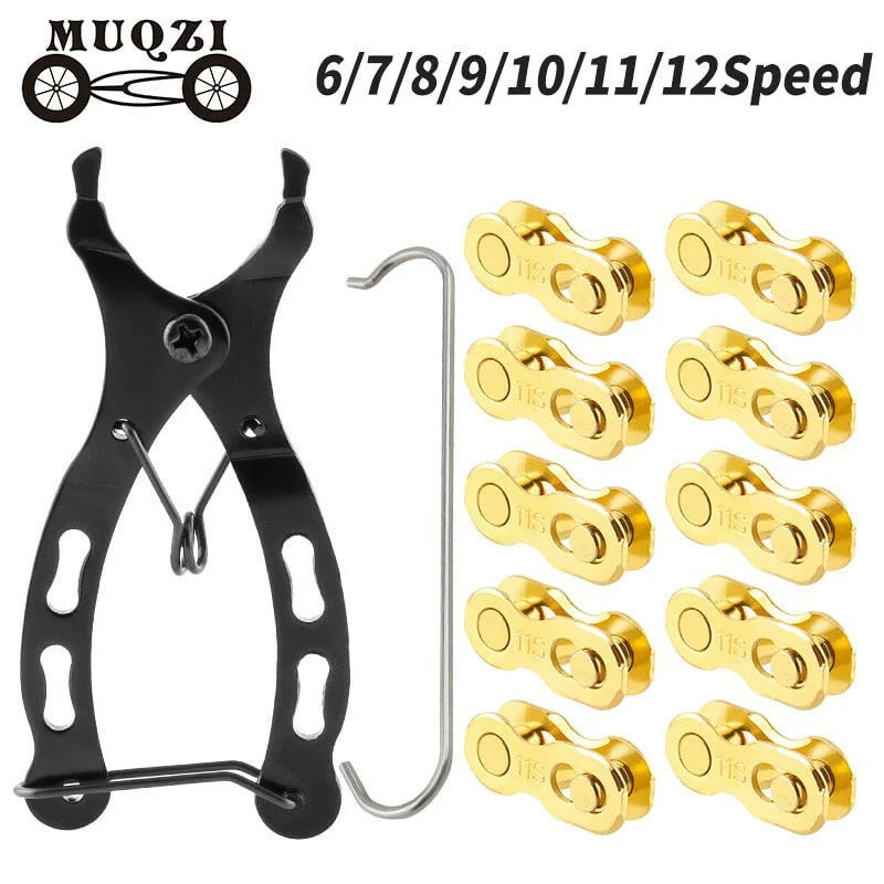 MUQZI Bicycle Chain Repair Tool Kit MTB Road Bike Chain Removal Install Plier With 5 Pairs 6 7 8 9 10 11 12 Speed Quick Link