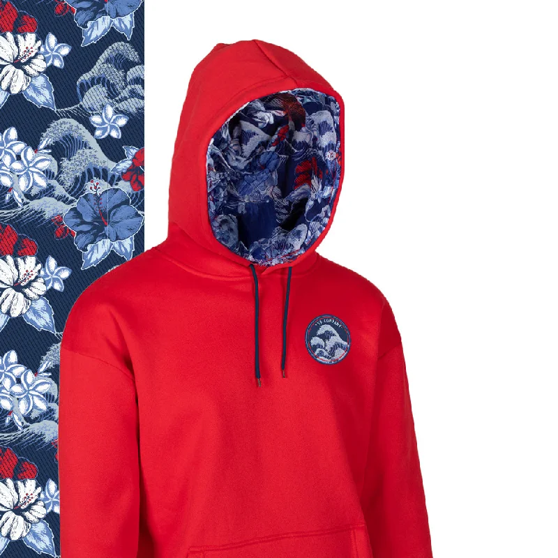 Classic Lined Hoodie | Hawaiian Surf | Red