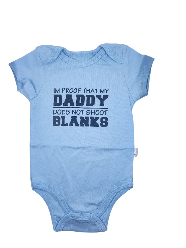 I'm Proof Daddy Doesn't Shoot Blanks Short Sleeve Romper