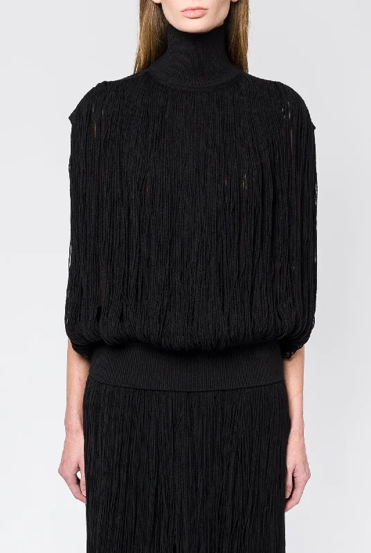 Alaïa Fringes Top in Black