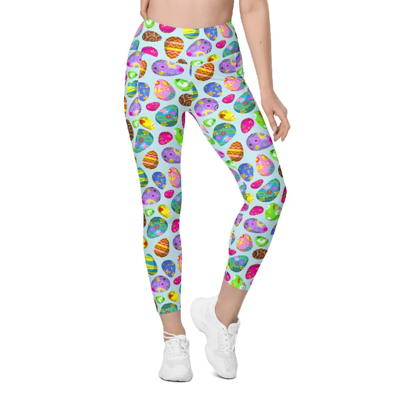 Easter Egg Pattern Leggings With Pockets