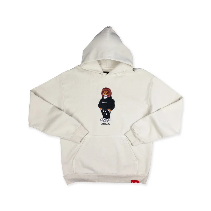 Marathon Lion (Embroidered) Hoodie - Cream