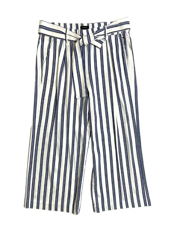 Women's Izzy Striped Waist Tie Wide Leg Casual Pants In Multicolor