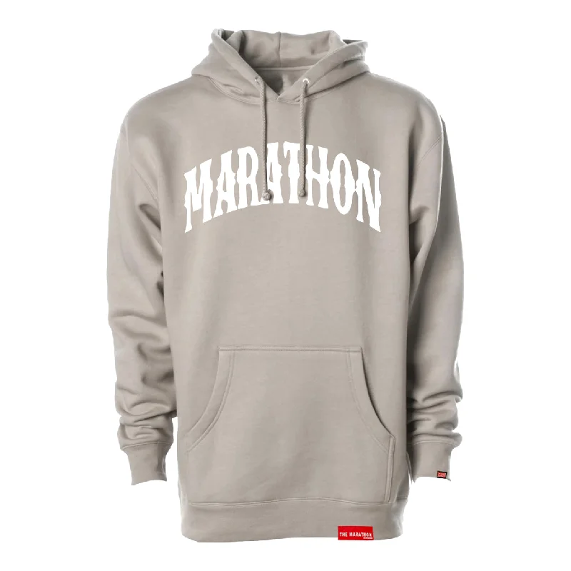 Marathon Vintage Arch Hoodie - Cement/White