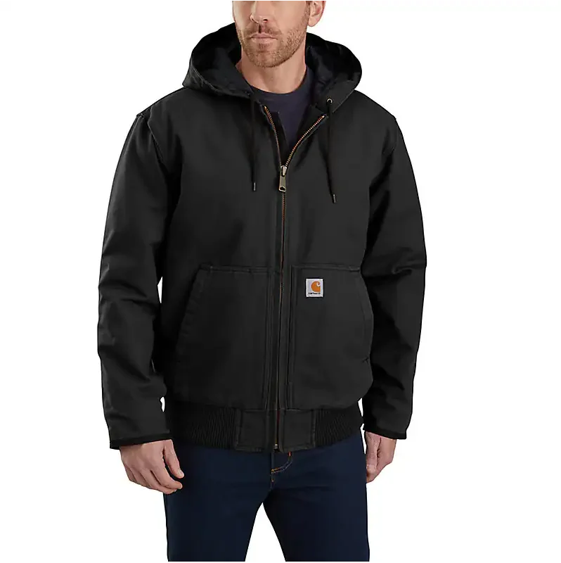 Washed Duck Insulated Jacket - Black