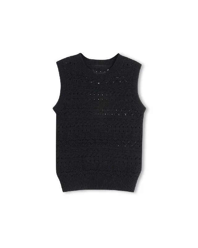 Pointelle Knitted Vest