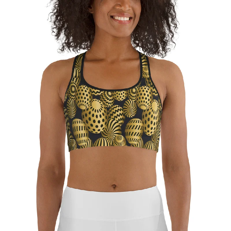 Golden Easter Eggs Sports Bra