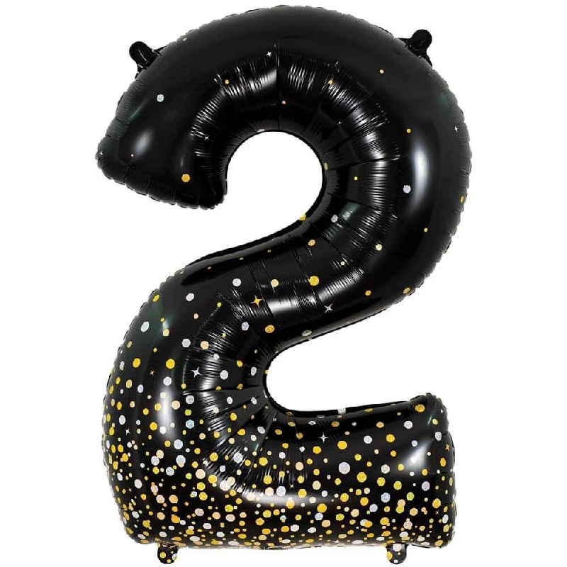 34 inch NUMBER 2 - OAKTREE - SPARKLING FIZZ HOLOGRAPHIC BLACK