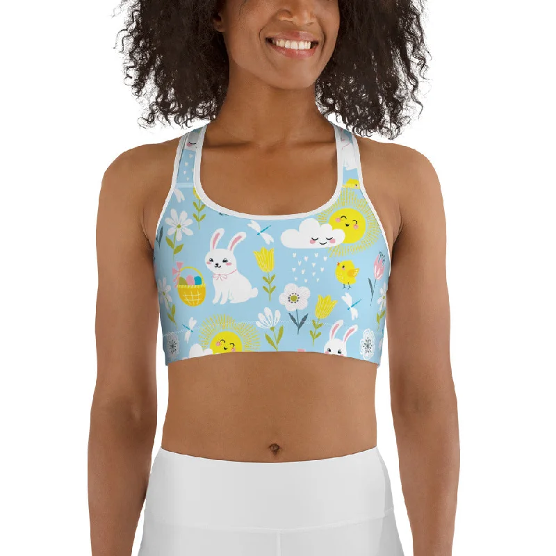 Easter Cute Pattern Sports Bra