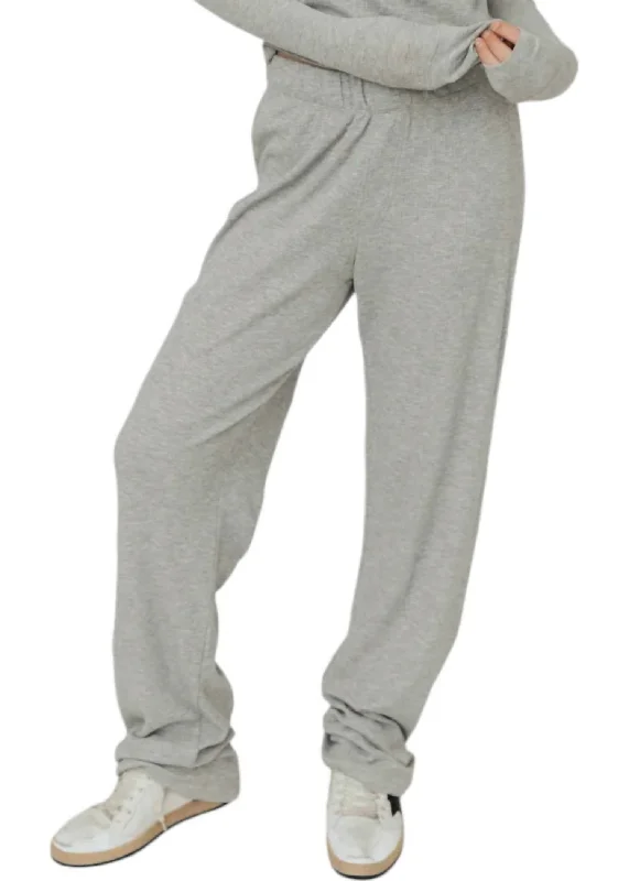 Thermal Lounge Pants In Heather Grey