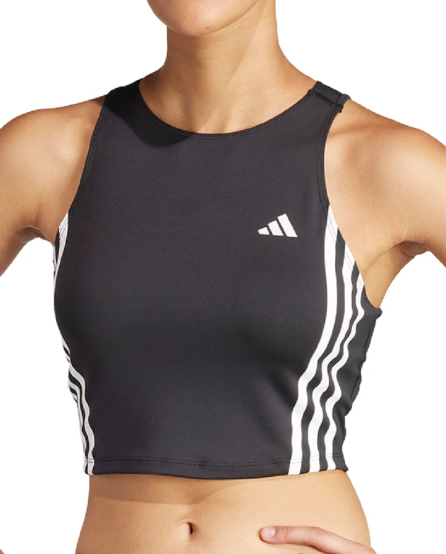 adidas Own The Run 3 Stripes Womens Running Vest Tank Top - Black