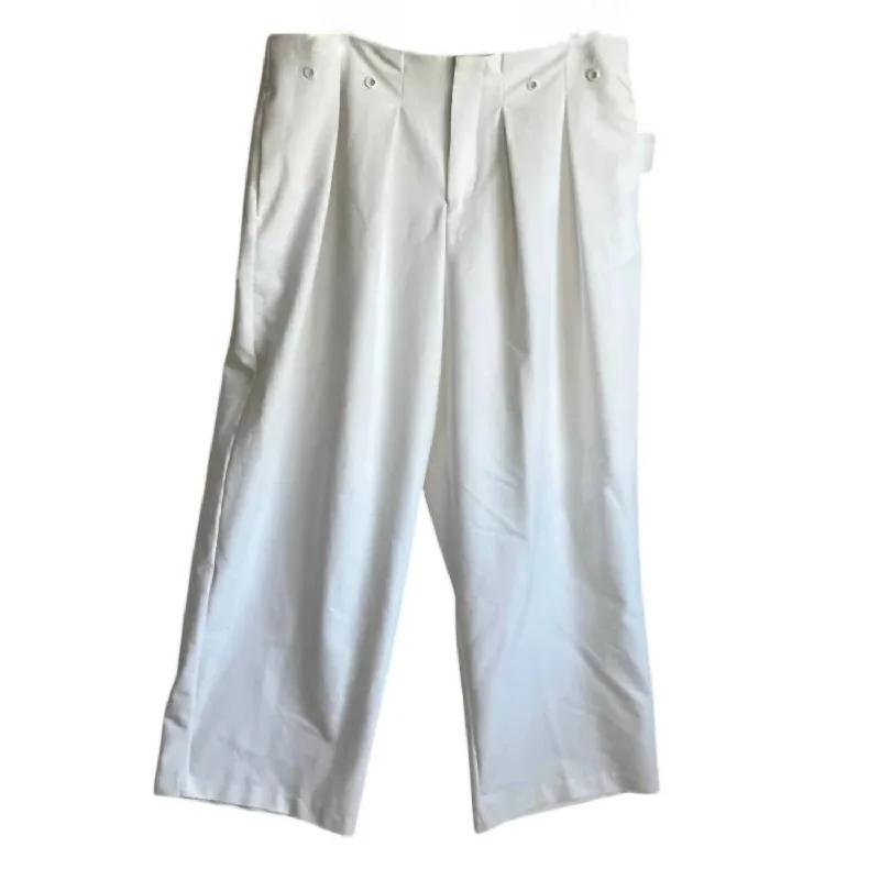 Women's Grommet Waistband Pants In White