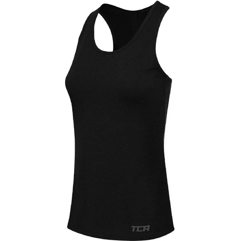 TCA Natural Performance Womens Running Vest Tank Top - Black