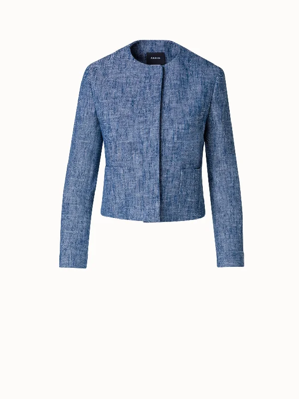 Short Jacket in Stretch Cotton