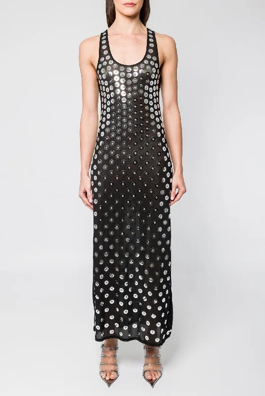 Rabanne Dress with Silver Disk Embellishments