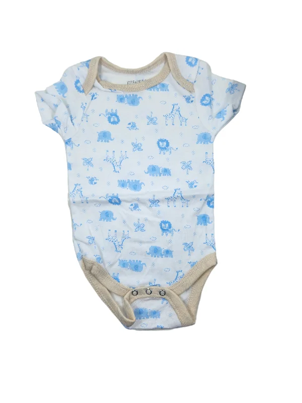 Light Blue Animals Short Sleeve Romper