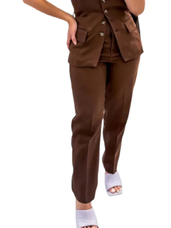 Gabriel High Rise Trousers In Brown