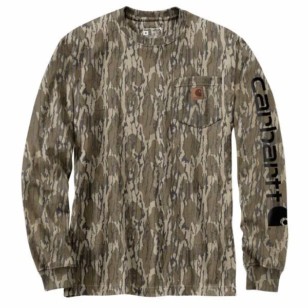 Loose Long Sleeve Pocket Camo Logo - Mossy Oak