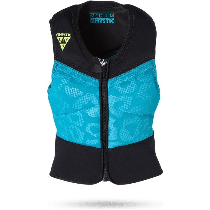 Mystic Women's Diva D30 Impact Vest Large Blue Leopard Print