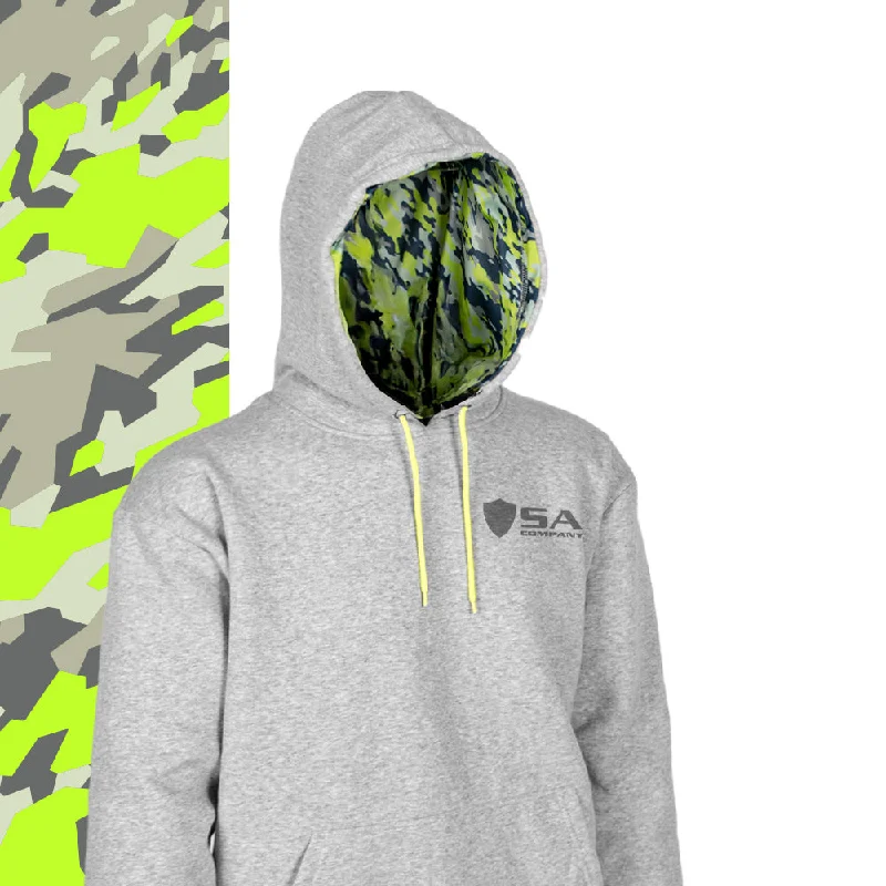 Classic Lined Hoodie | Geo Camo-Surge | Heather Grey