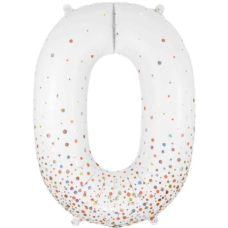 34 inch NUMBER 0 - OAKTREE - SPARKLING FIZZ HOLOGRAPHIC WHITE