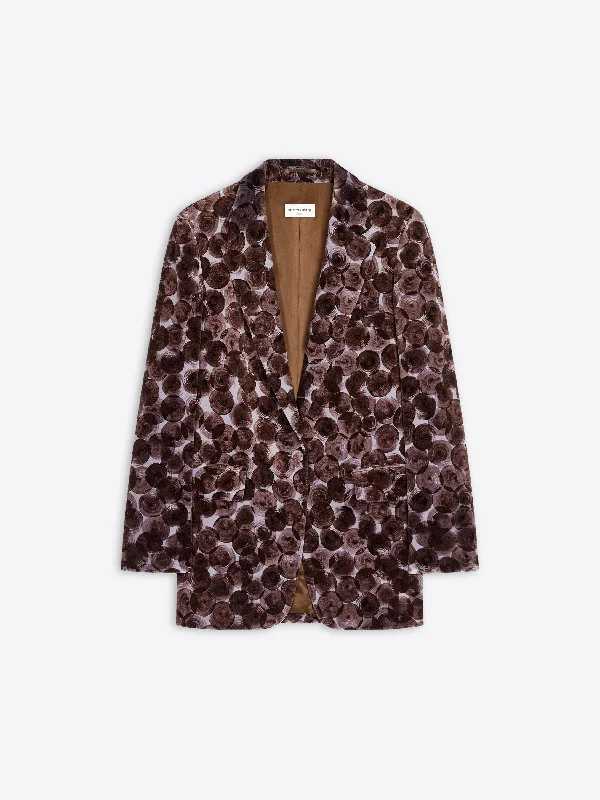 Printed velvet blazer