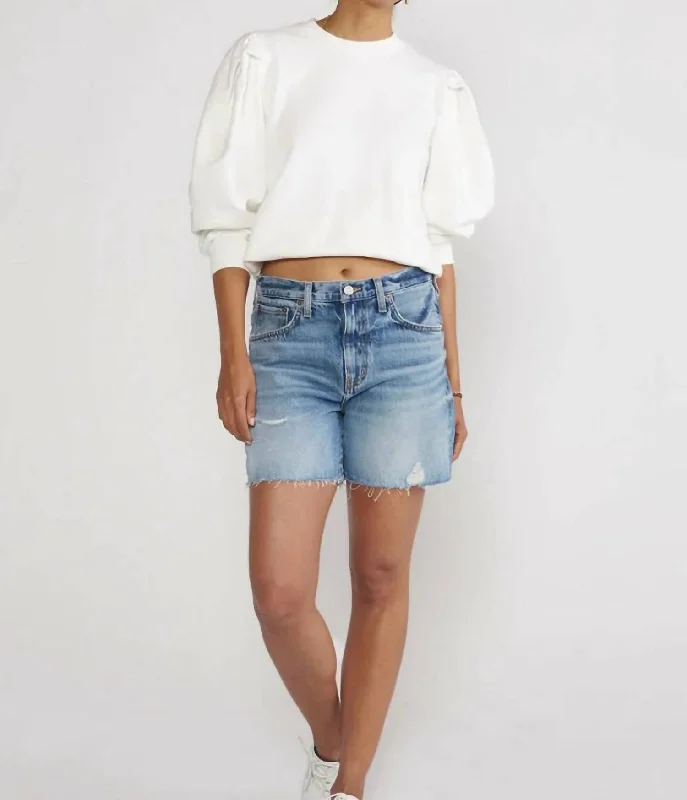 Skylar Relaxed Denim Shorts In Blue